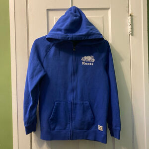 GIRLS Roots Purple/Blue & White Full Zip Hoodie Sweatshirt XXL